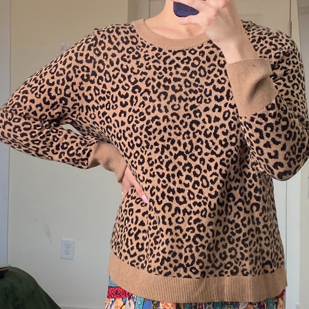 ๐ฎ A NEW DAY XXL LEOPARD SWEATER CREWNECK PULLOVER - Picture 3 of 7